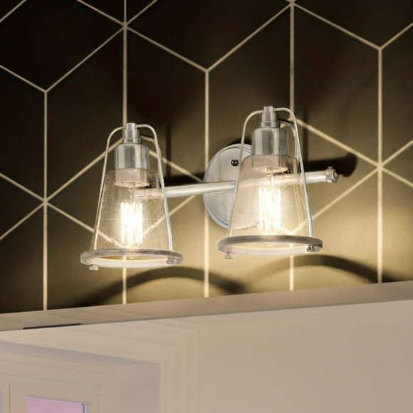 Luxury Coastal Bath Light, 8.25H x 15W, with Nautical Style, Brushed Nickel, UHP4071 by Urban Ambiance