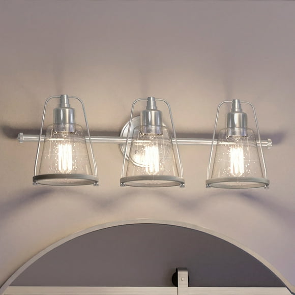 Luxury Coastal Bath Light, 8.25H x 24W, with Nautical Style, Brushed Nickel, UHP4072 by Urban Ambiance