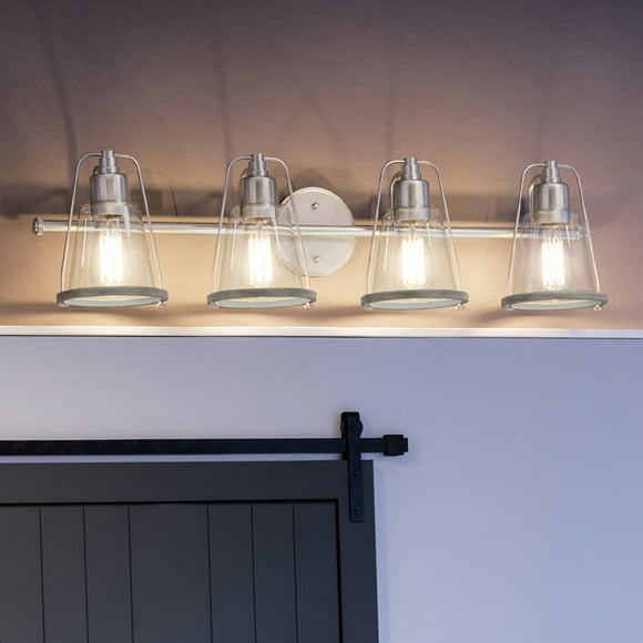 Luxury Coastal Bath Light, 8.25H x 33W, with Nautical Style, Brushed Nickel, UHP4073 by Urban Ambiance