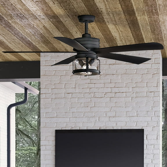 Luxury Coastal Ceiling Fan, 20.755H x 56W, with Shabby Chio Style, Olde Iron, UHP9302 by Urban Ambiance
