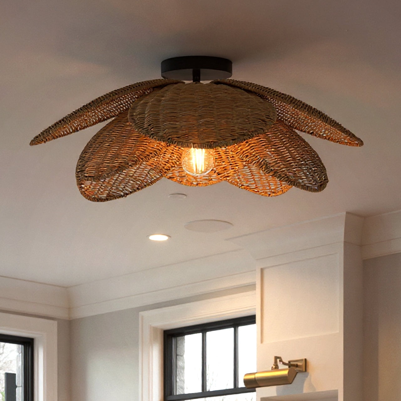 Luxury Coastal Ceiling Light, Matte Black, UQL6570