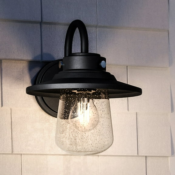 Luxury Coastal Wall Sconce, 11H x 9W, with Industrial Style, Midnight Black, UHP1320 by Urban Ambiance