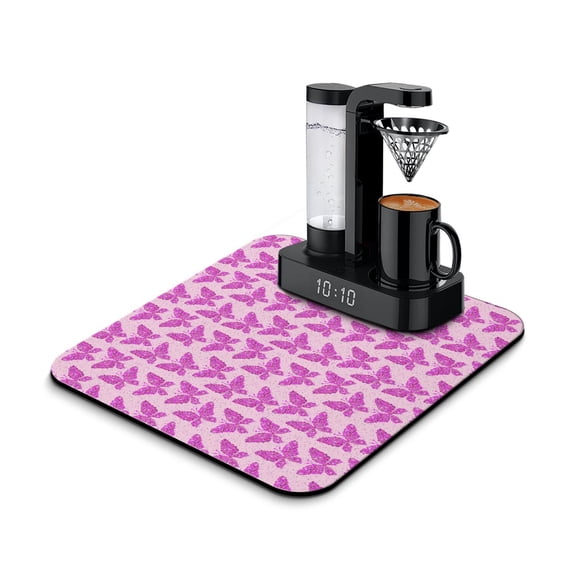Luxury Coffee Mat Butterfly & Tropical Constellation 4-Layer Absorbent & Non-Slip Mat