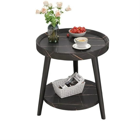 Luxury Coffee Table Modern Round Double Small Side Table Movable Small Round Table Apartment Living Room Sofa Side Table