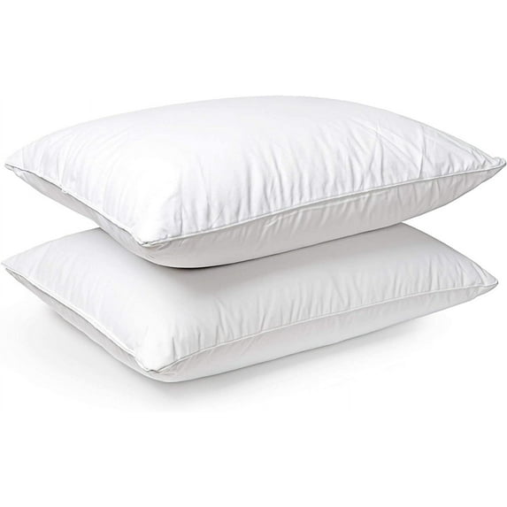Luxury Collection Down and Pillow | Hypoallergenic, Extra Loft for Best Head/Neck Support, 100% Dual-Layered Cotton | Set of 2 King Pillows