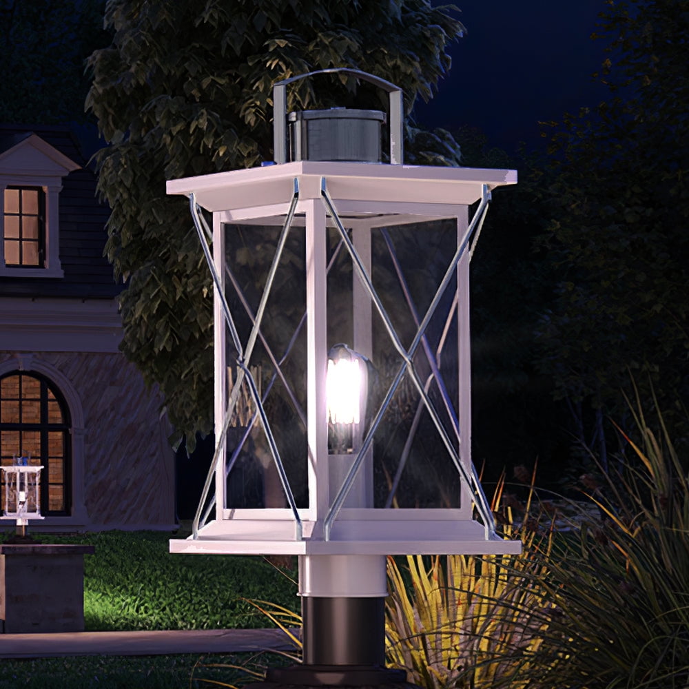 Luxury Colonial Outdoor Post Light, 20''H x 9''W, with Tudor Style  Elements, French Country Design, Stainless Steel Finish and Shatterproof  Glass, UHP1220 - Walmart.com, image size:1000x1000