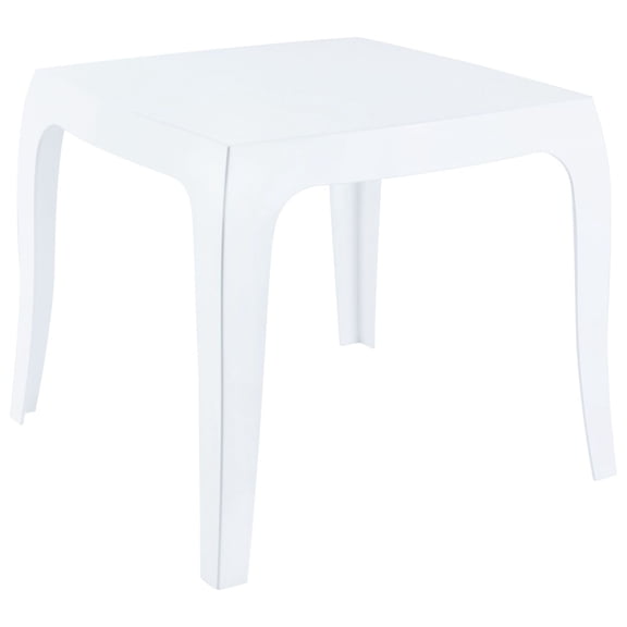Luxury Commercial Living 20" White Glossy Stacking Square Outdoor Patio Side Table