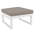 thumbnail image 1 of Luxury Commercial Living 25.5" White Square Ottoman with Sunbrella Taupe Gray Cushion, 1 of 5