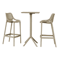 thumbnail image 1 of Luxury Commercial Living 3-Piece Taupe Brown Folding Outdoor Patio Bar Set 42.5", 1 of 7