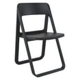 thumbnail image 1 of Luxury Commercial Living 32.25" Black Solid Outdoor Resin Folding Chair, 1 of 9