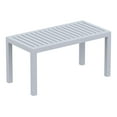 thumbnail image 1 of Luxury Commercial Living 36" Silver Gray Patio Solid Rectangular Patio Resin Coffee Table, 1 of 6