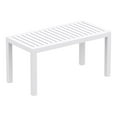 thumbnail image 1 of Luxury Commercial Living 36" White Patio Solid Rectangular Patio Resin Coffee Table, 1 of 6