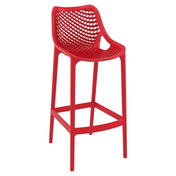 Luxury Commercial Living 41.25" Red Solid Outdoor Patio Bar Stool