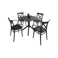 thumbnail image 1 of Luxury Commercial Living 5-Piece Black Outdoor Patio XL Dining Set, 1 of 6