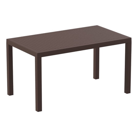 Luxury Commercial Living 55" Solid Brown Rectangular Outdoor Patio Dining Table