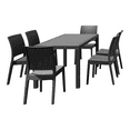 thumbnail image 1 of Luxury Commercial Living 7 Piece Gray Outdoor Patio Wickerlook Dining Set 55", 1 of 6