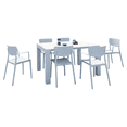 thumbnail image 1 of Luxury Commercial Living 7-Piece White Patio Dining Set with Extension Table 55", 1 of 6