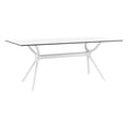 thumbnail image 1 of Luxury Commercial Living 71" White Sleek Rectangular Outdoor Patio Dining Table, 1 of 8