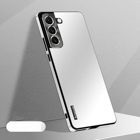 Luxury Compatible Case for Samsung Galaxy S21 Shockproof Metal Aluminum Camera Cover,Luxury Anti-scratch Slim Hybrid Lightweight Case Cover For Samsung Galaxy S21,White