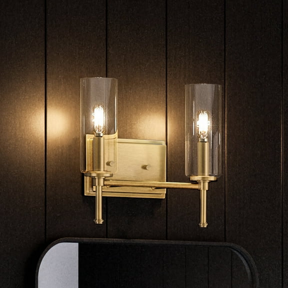 Luxury Contemporary Bath Light, 11.5H x 12.5W, with Luxe Industrial Style, Olde Brass, UHP4225 by Urban Ambiance