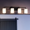 thumbnail image 1 of Luxury Contemporary Bath Light, 8.5H x 33.5W, with Modern Farmhouse Style, Midnight Black, UHP4331 by Urban Ambiance, 1 of 5