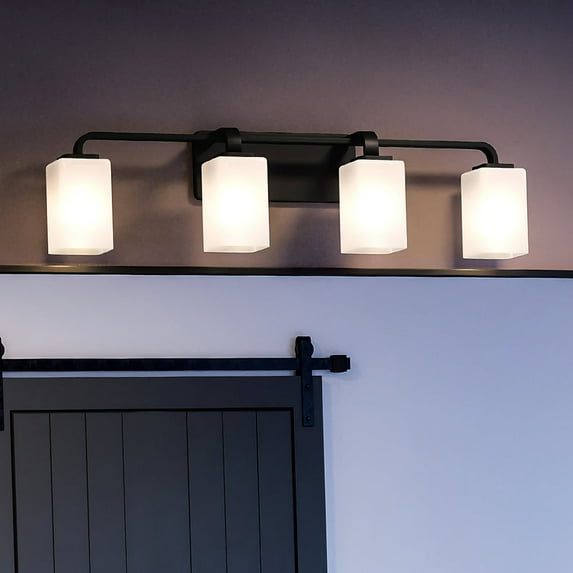 Luxury Contemporary Bath Light, 8.5H x 33.5W, with Modern Farmhouse Style, Midnight Black, UHP4331 by Urban Ambiance