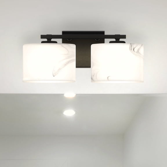 Luxury Contemporary Bath Light, Medium Size: 6.25''H x 15''W, with Craftsman Style Elements, Matte Black Finish, UQL5550 from the Nowra Collection by Urban Ambiance