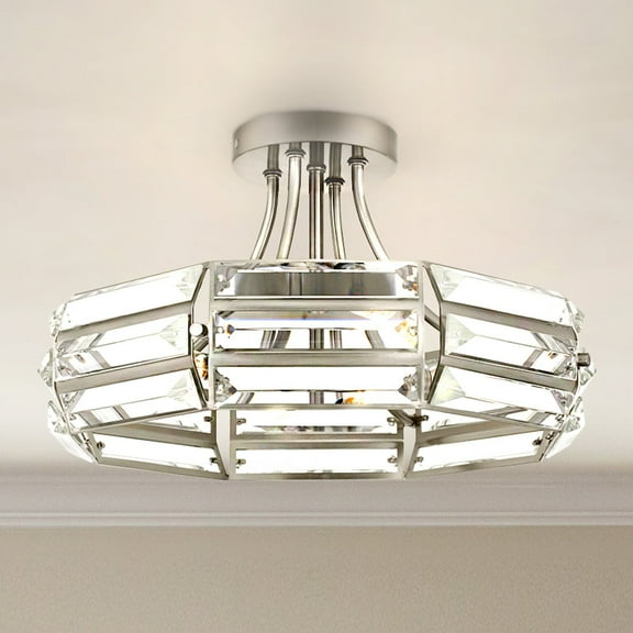 Luxury Contemporary Ceiling Light, Brushed Nickel, UQL5850