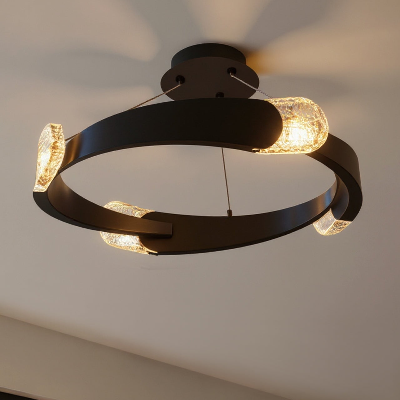 Luxury Contemporary Ceiling Light, Matte Black, UQL6320