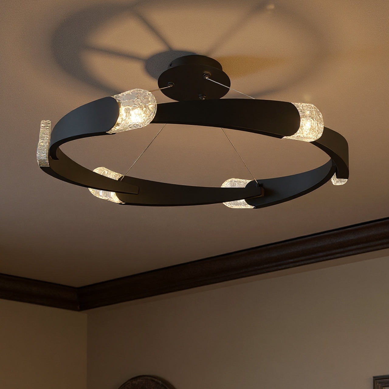 Luxury Contemporary Ceiling Light, Matte Black, UQL6321