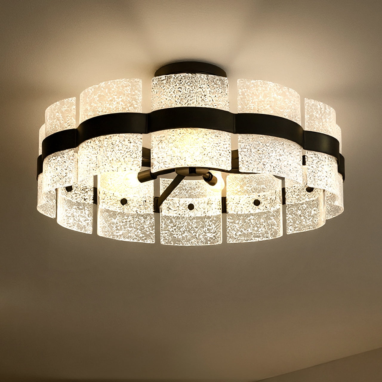 Luxury Contemporary Ceiling Light, Matte Black, UQL6500