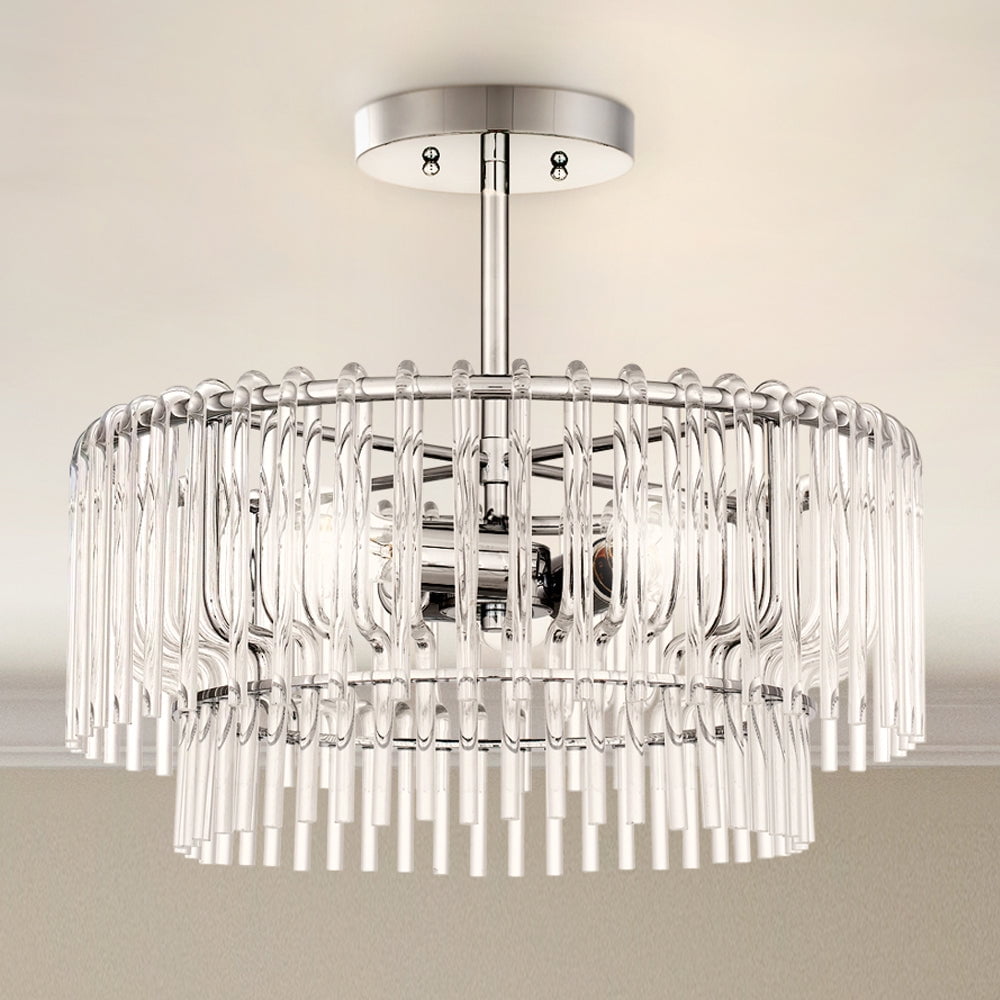 Luxury Contemporary Ceiling Light, Polished Chrome, UQL5921