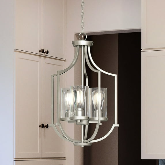 Luxury Contemporary Chandelier, 26H x 16.625W, with Modern Style, Brushed Nickel, UHP4374 by Urban Ambiance