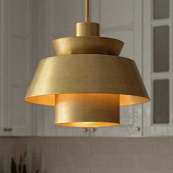Luxury Contemporary Pendant, Brushed Weathered Brass, UQL6220