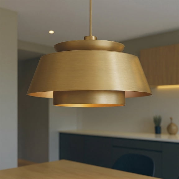 Luxury Contemporary Pendant, Brushed Weathered Brass, UQL6222