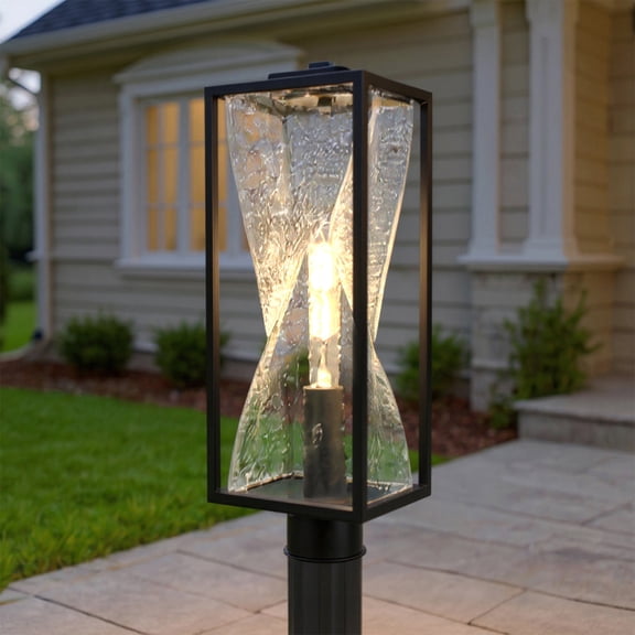 Luxury Contemporary Post Light, Matte Black, UQL10241