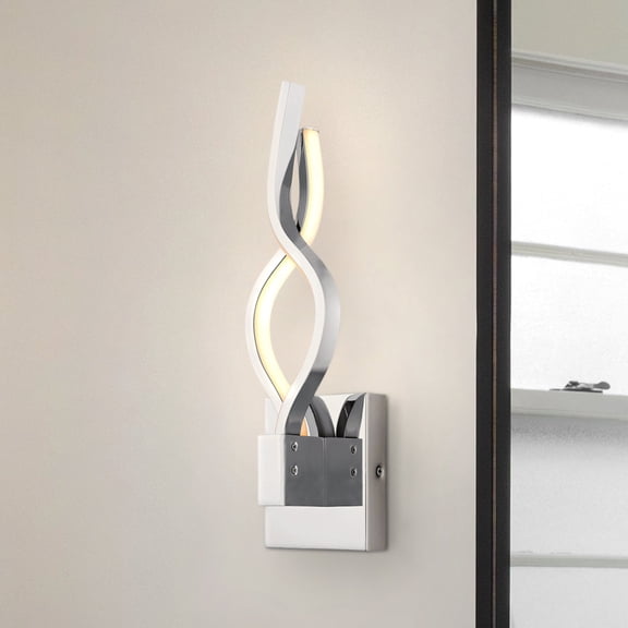 Luxury Contemporary Wall Sconce, Small Size: 15.75''H x 4.5''W, with Eclectic Style Elements, Polished Chrome Finish, UQL5431 from the Medina Collection by Urban Ambiance