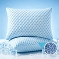 thumbnail image 1 of Luxury Cooling Shredded Memory Foam Pillows Set of 2 Standard Size for Sleeping, Adjustable Memory Foam Bed Pillows 2 Pack with Removable Washable Cover for Side Back Stomach Sleeper, 1 of 9
