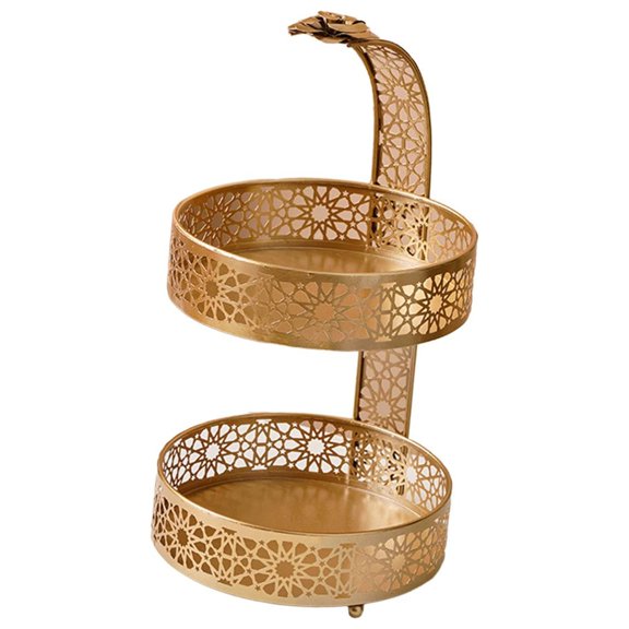 Luxury Cosmetics Jewelry Tray, Makeup Display Jewelry Tray, Multipurpose Storage Organizer Jewelry Storage Tray for Bedroom Desktop Vanity 2 Tier