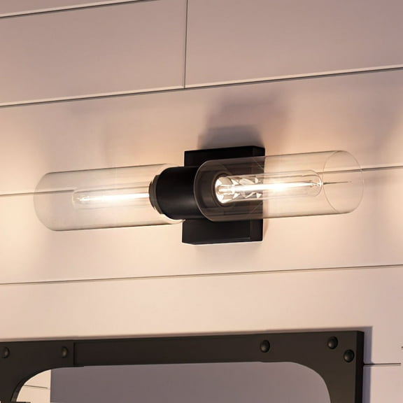 Luxury Cosmopolitan Bath Light, 5H x 20.375W, with Modern Farmhouse Style, Midnight Black, UHP4053 by Urban Ambiance