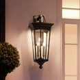 thumbnail image 1 of Luxury Cosmopolitan Outdoor Wall Sconce, 28''H x 11''W, with Contemporary Style Elements, Transitional Design, Midnight Black Finish and Shatterproof Glass, UHP1264, 1 of 6