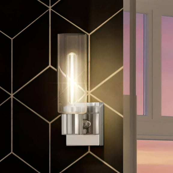 Luxury Cosmopolitan Wall Sconce, 12.625H x 5W, with Modern Farmhouse Style, Polished Chrome, UHP4056 by Urban Ambiance