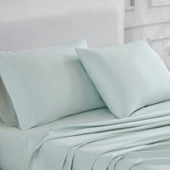 Luxury Cotton 400 Thread Count Ultimate Cotton Percale Standard Pillowcases, Set of 2, Sea Green