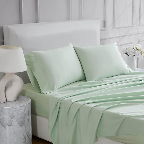 Luxury Cotton 400 Thread Count Ultimate Cotton Percale Standard Pillowcases, Set of 2, Sea Green