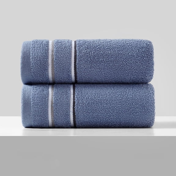 Luxury Cotton Hand Towel, 29.5x13.7 Inch Soft Absorbent Towel with Stripe Border, 1 Pack