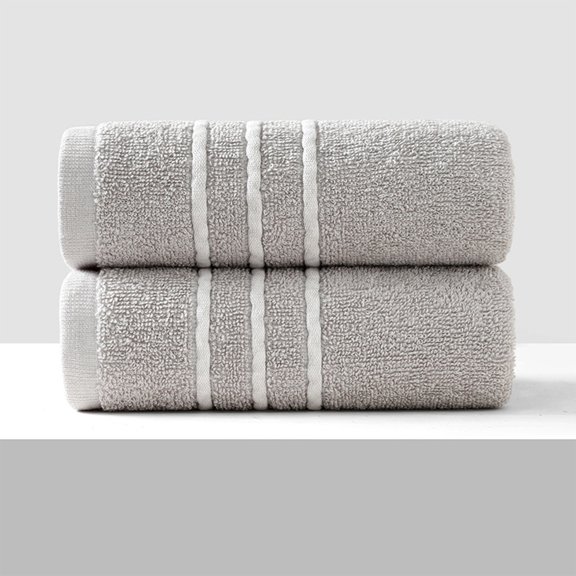 Luxury Cotton Hand Towel, 29.5x13.7 Inch Soft Absorbent Towel with Stripe Border, 1 Pack
