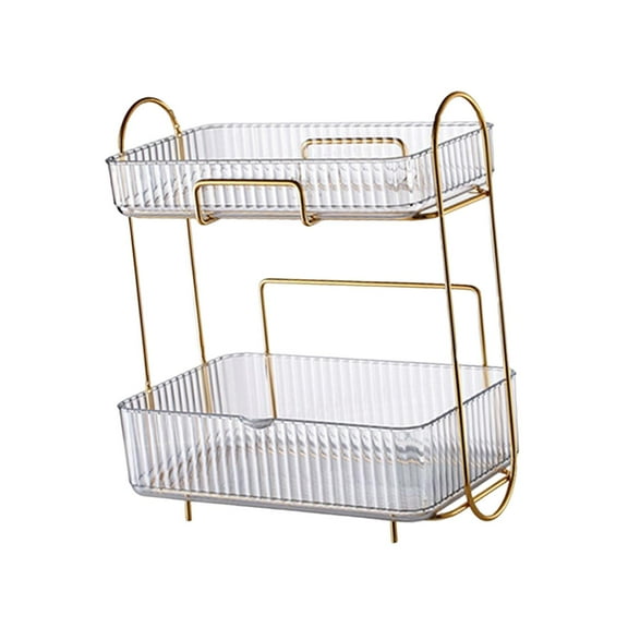 Luxury Countertop Storage Box Multifunctional Bedroom Storage Tray Jewelry Lipstick Organizer Large Capacity Bathroom Organizer Case for Desk Clear