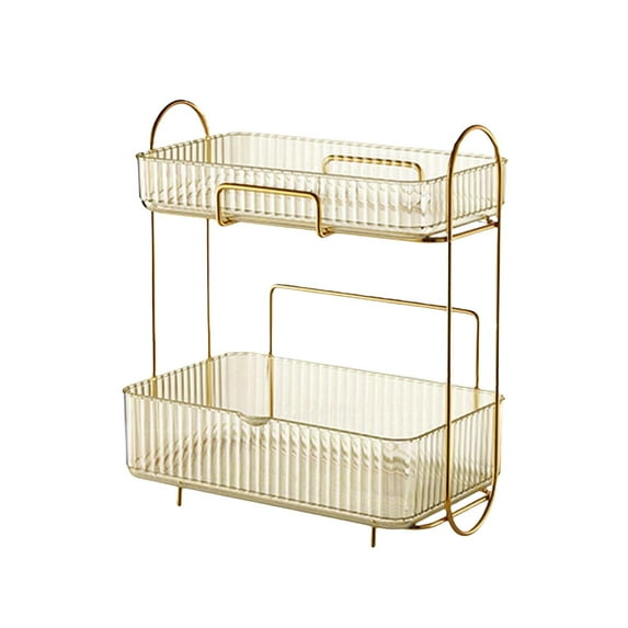 Luxury Countertop Storage Box Multifunctional Bedroom Storage Tray Jewelry Lipstick Organizer Large Capacity Bathroom Organizer Case for Desk Yellow