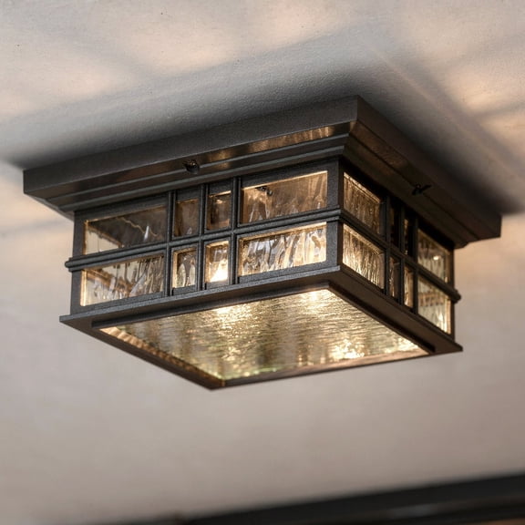 Luxury Craftsman Ceiling Light, Textured Black, UKC10015