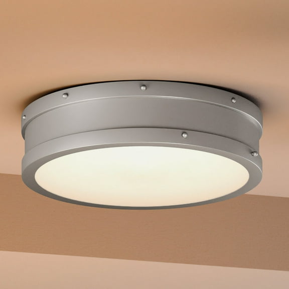 Luxury Craftsman Indoor Ceiling Light, 3.50''H x 12.75''W, with Vintage Style Elements, Antique Design, Rustic Polished Nickel Finish and Antique Polished Nickel Steel Shade, UQL4171